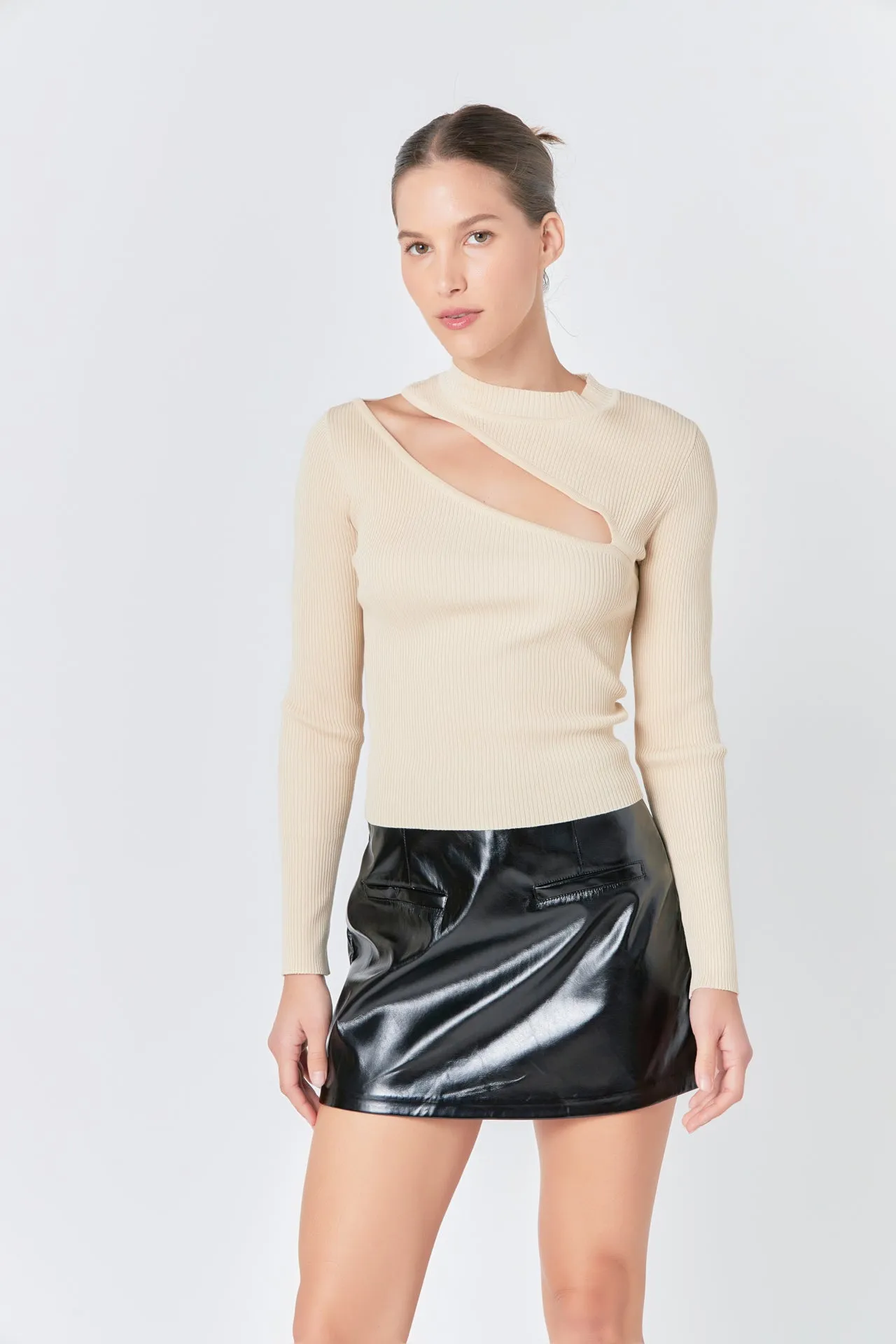 Faux Leather Skort