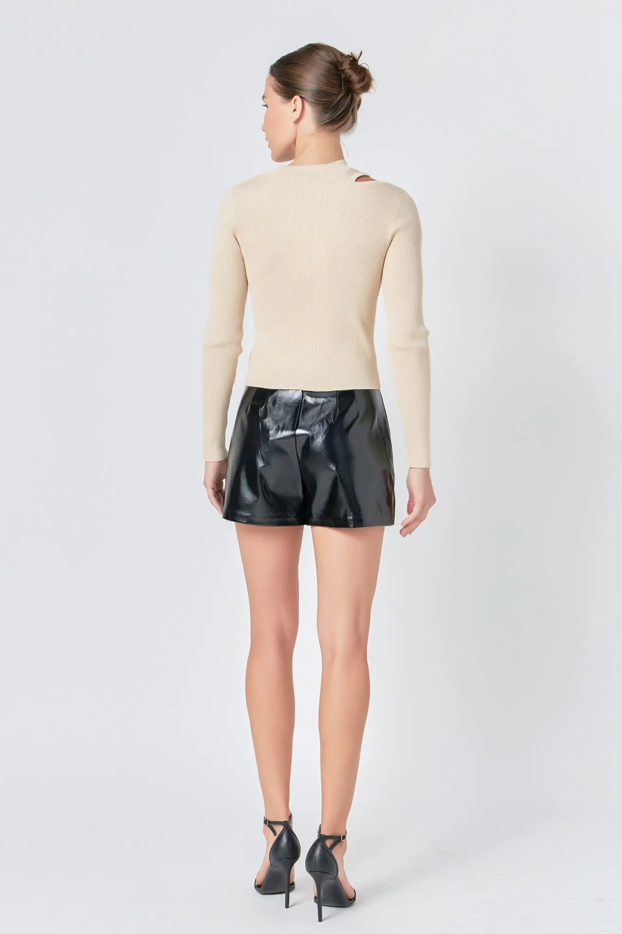 Faux Leather Skort