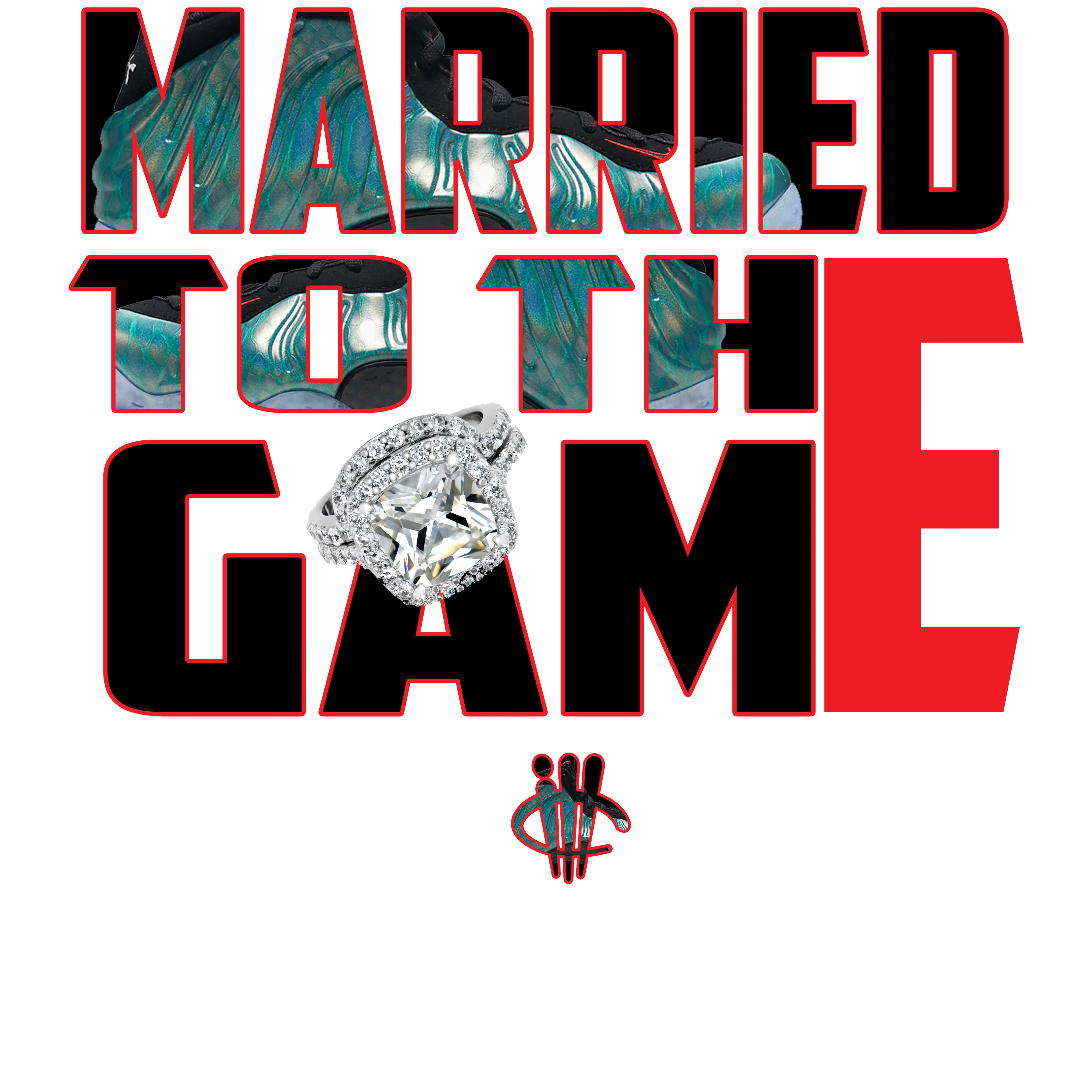 Foamposite One "Gone Fishing" Black T Shirt (Married To The Game)
