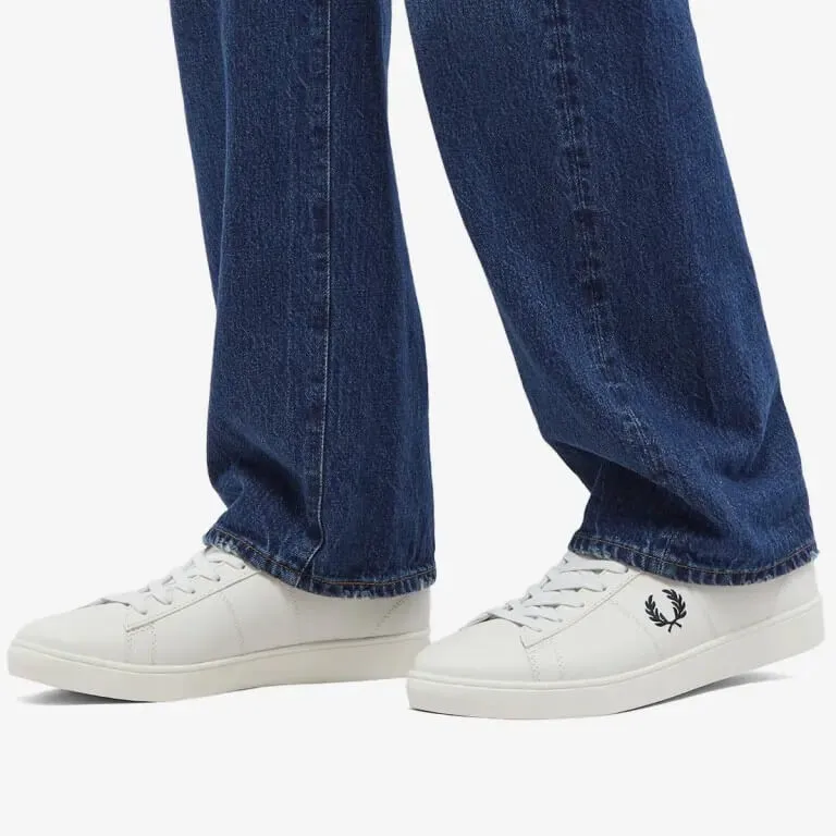Fred Perry Spencer Leather Sneakers, Porcelain and Navy