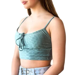 Front Tie Bustier Cami - Sea Green