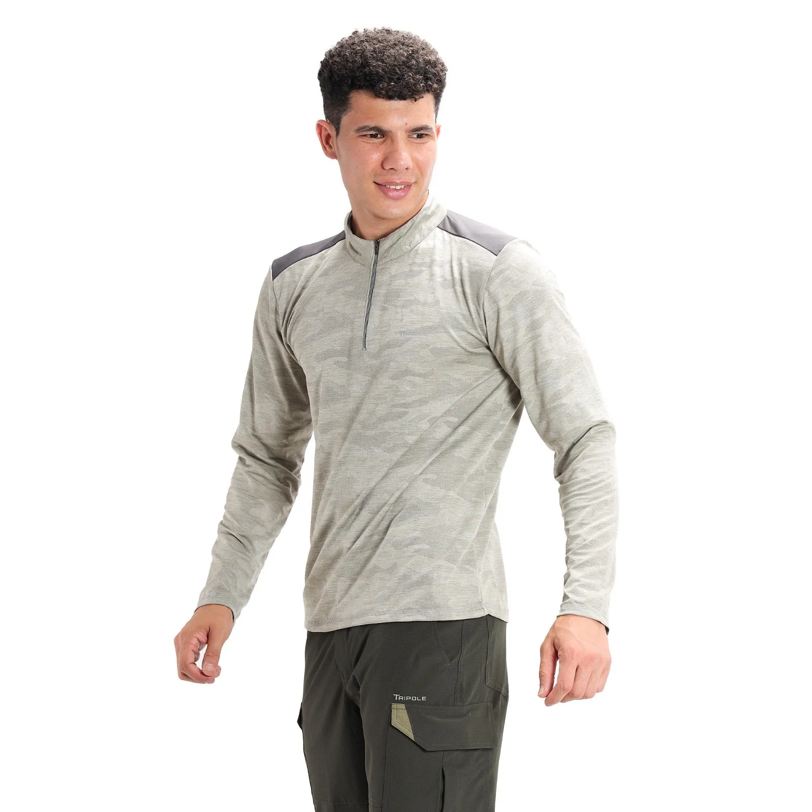 Full Sleeve Hiking and Trekking T-Shirt & Jersey | Light Grey
