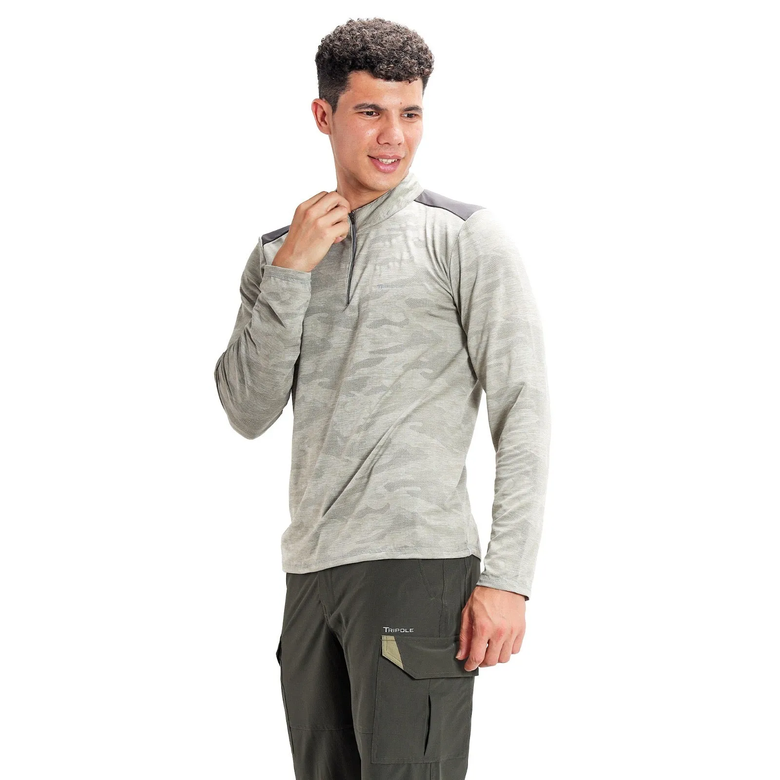 Full Sleeve Hiking and Trekking T-Shirt & Jersey | Light Grey
