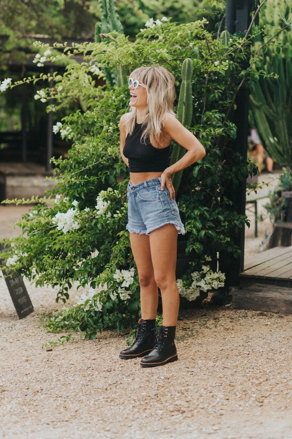 Gaia Lace-up Brogue Boots - Black Leather