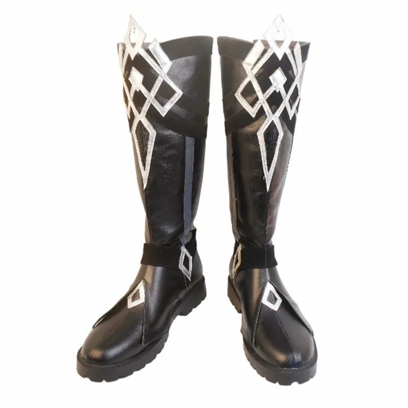 Genshin Impact the Eleven Fatui Harbingers The Captain Il Capitano Shoes Cosplay Boots
