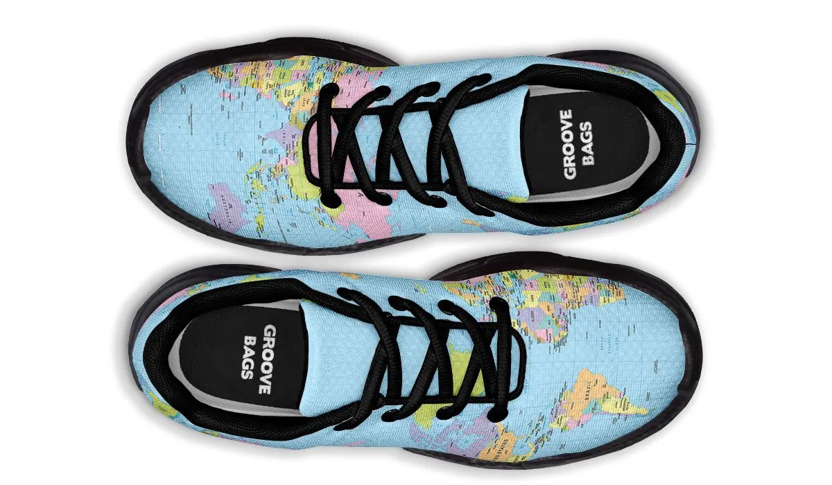 Geography Globe Chunky Sneakers