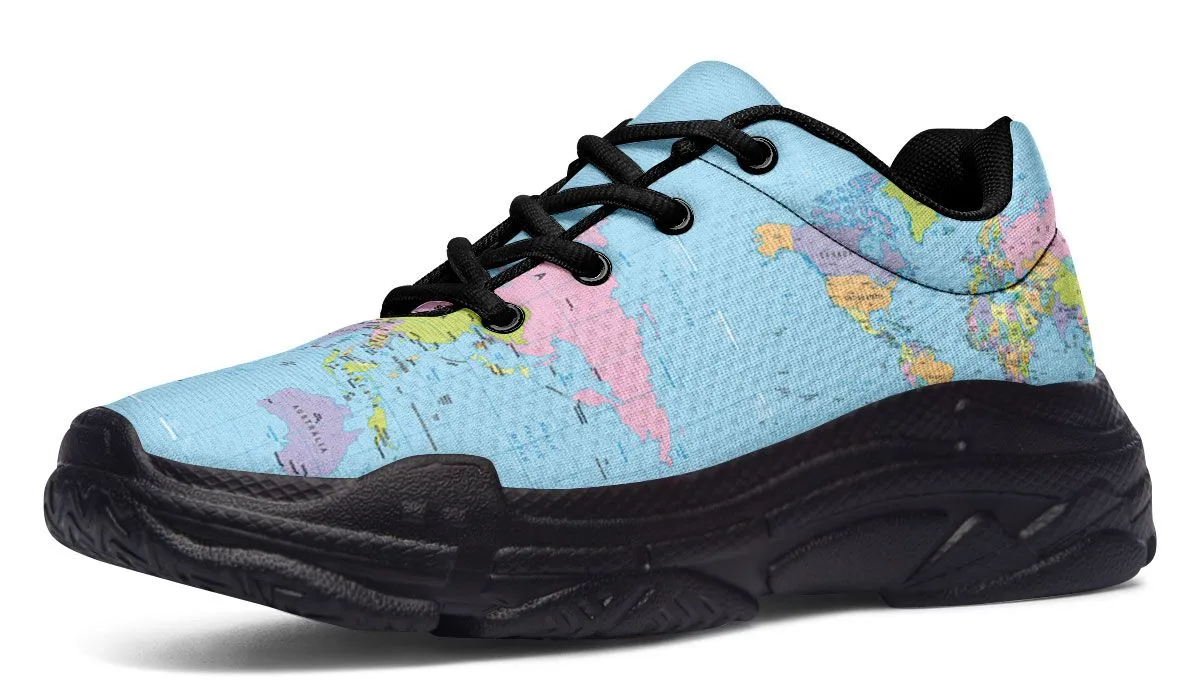 Geography Globe Chunky Sneakers