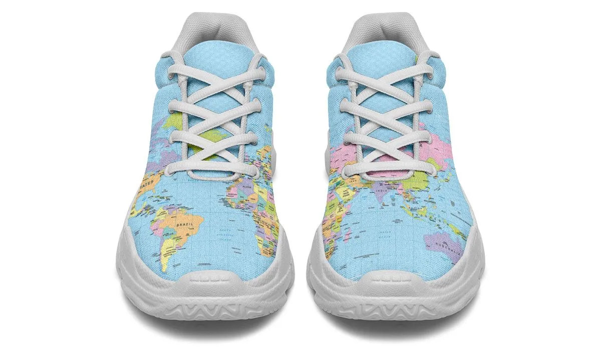 Geography Globe Chunky Sneakers