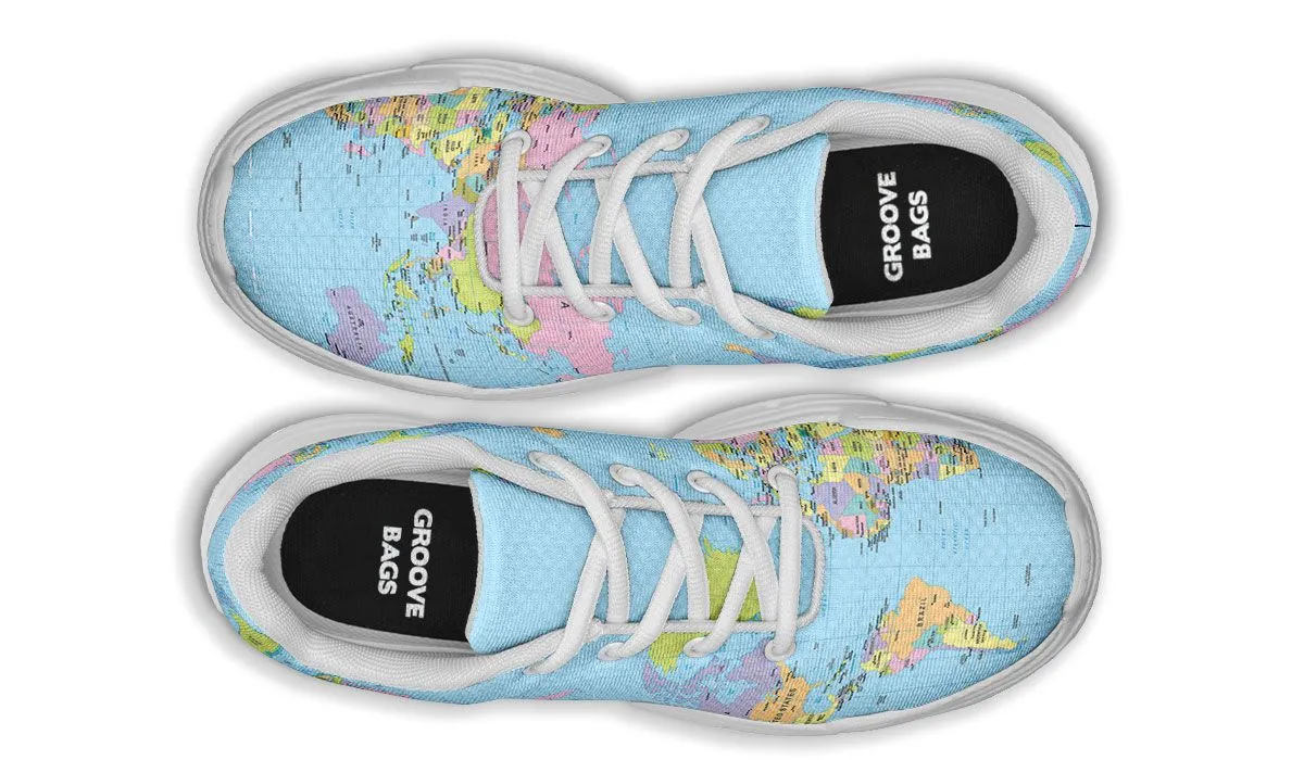Geography Globe Chunky Sneakers