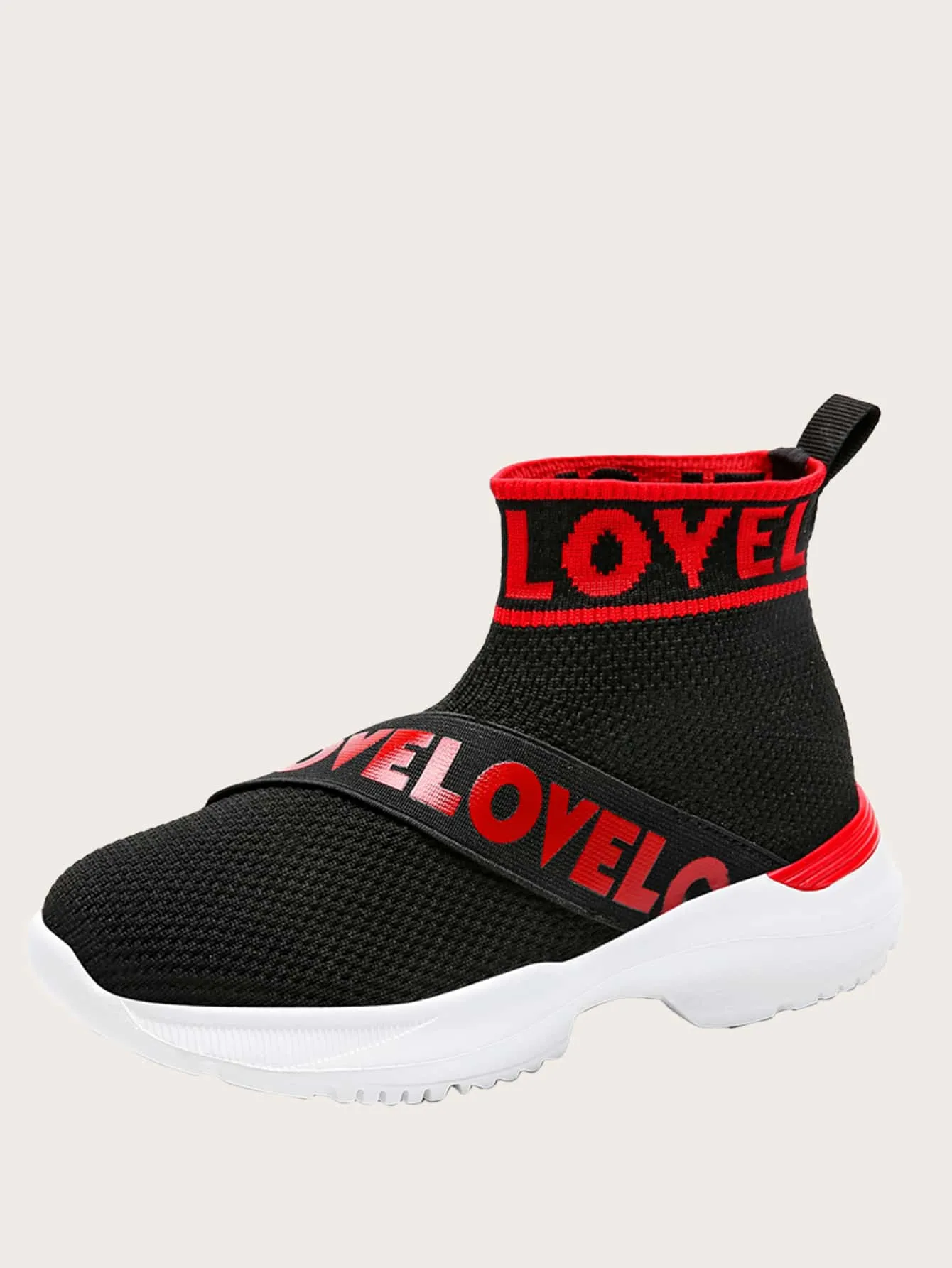 Girls Letter Tape Decor Slip On Sneakers- FDs
