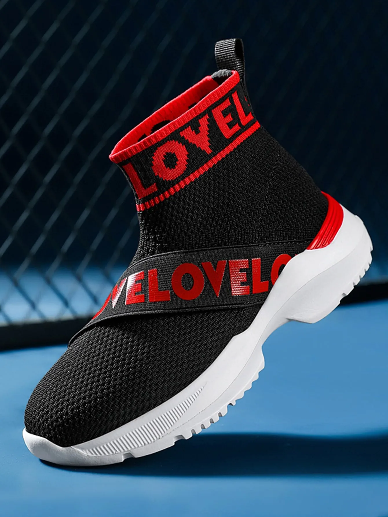 Girls Letter Tape Decor Slip On Sneakers- FDs
