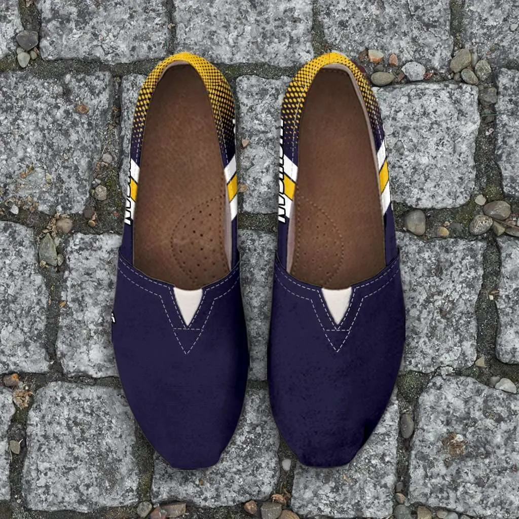 #GoBlue Michigan Casual Canvas Slip on Shoes Women's Flats