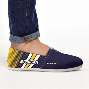 #GoBlue Michigan Casual Canvas Slip on Shoes Women's Flats