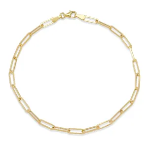 Gold Paperclip Link Anklet