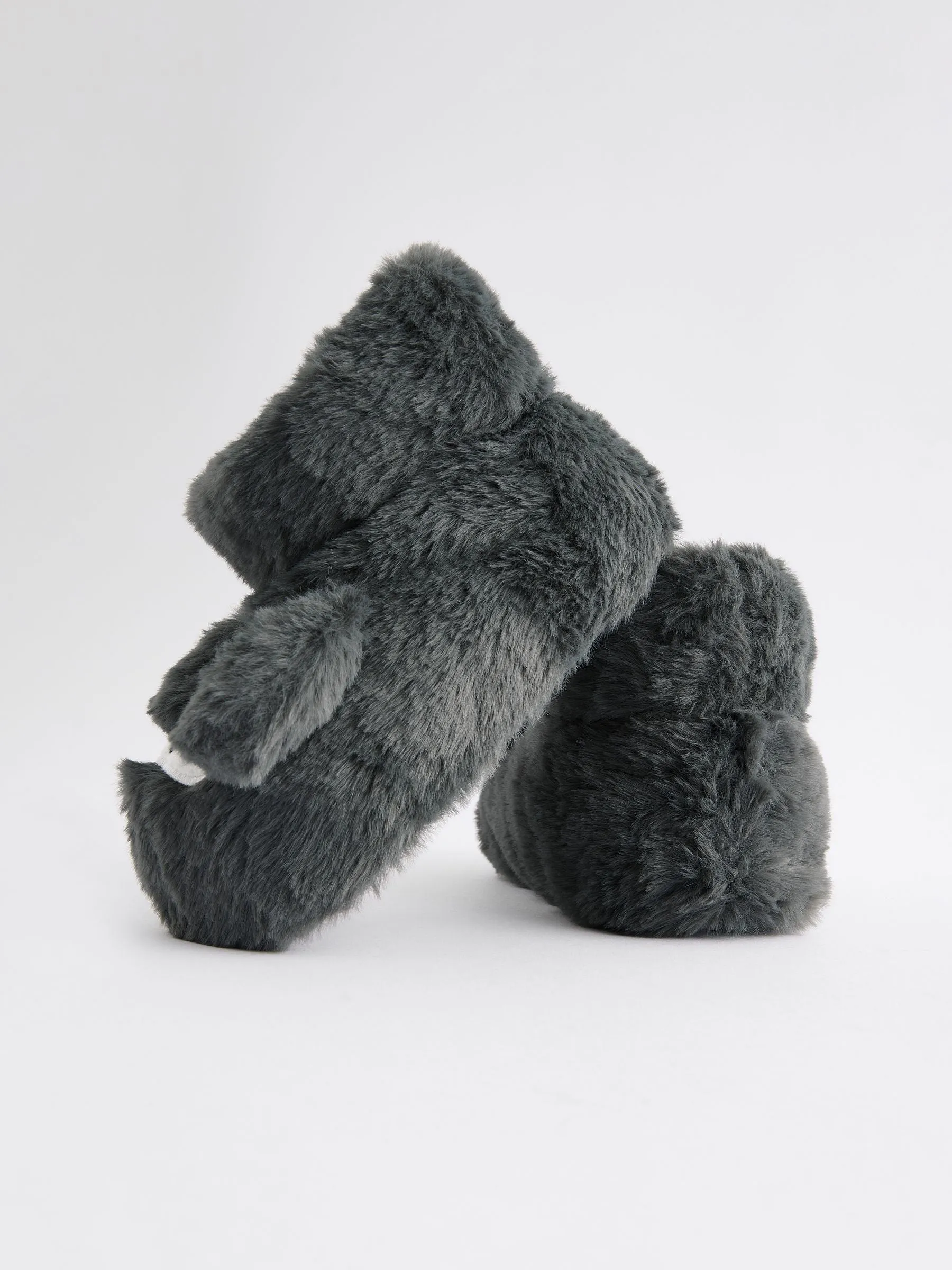 Grey Dog Slipper Boots