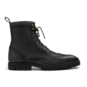 Handmade Custom Black Calf Leather Boots For Men