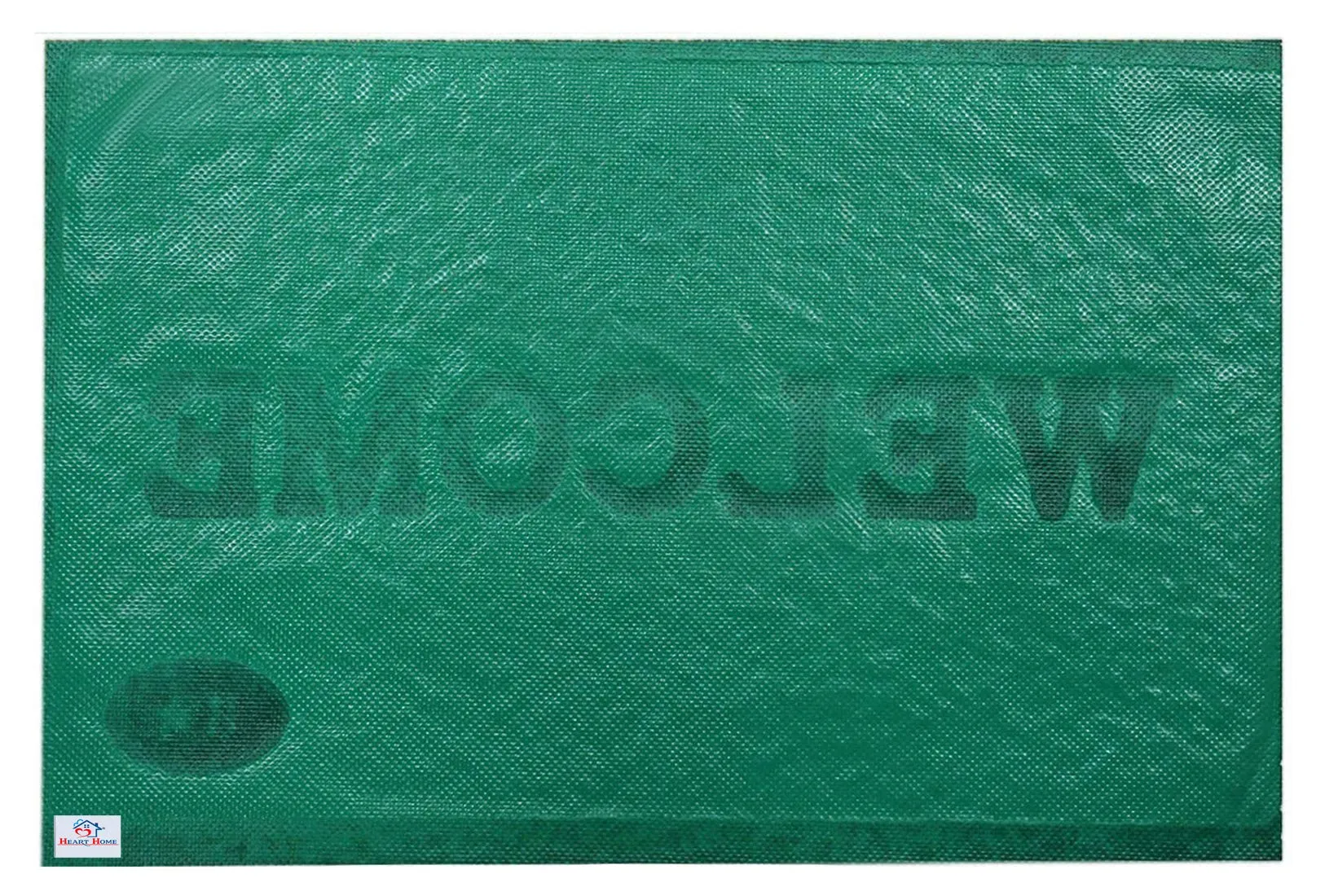 Heart Home Rubber Anti Slip Welcome Door Mat for Home Entrance, Office, Shop (Green)-HHEART15368, Pack of 1