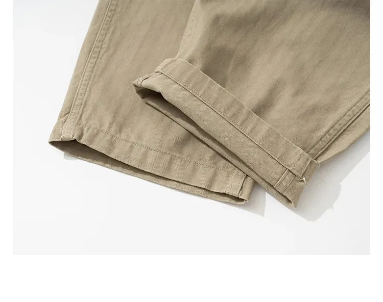 Herringbone Twill Drawstring Skater Pants