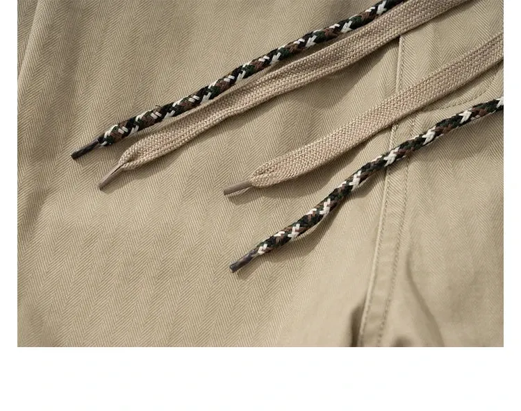 Herringbone Twill Drawstring Skater Pants