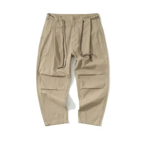 Herringbone Twill Drawstring Skater Pants