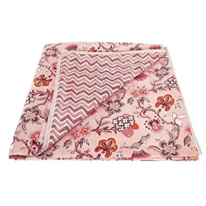 HOMOBITE Super Soft Cotton 3 Layer Breathable Single Dohar Lightweight Bed Dohar Flannel Dohar Throws for Bed Ac Dohar Blanket (Design-1, Single Bed(57x87 Inch))