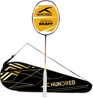 Hundred Flutter S Ctrl Superior Control Slim Shaft Unstrung Badminton Racquet (Blue / Yellow)