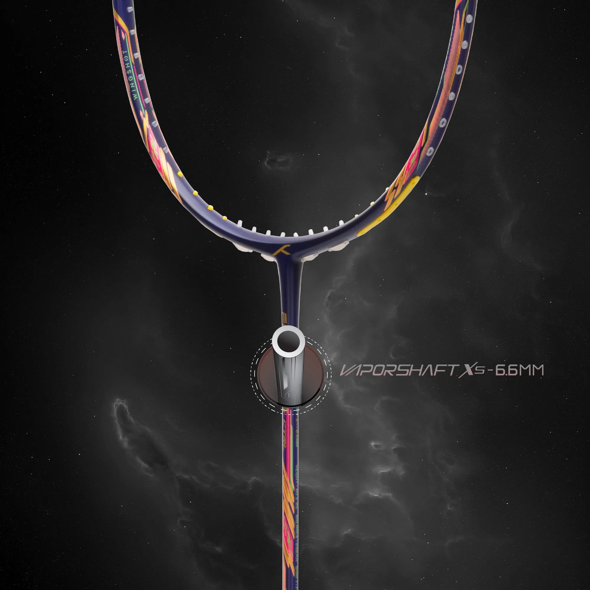 Hundred Flutter S Ctrl Superior Control Slim Shaft Unstrung Badminton Racquet (Blue / Yellow)