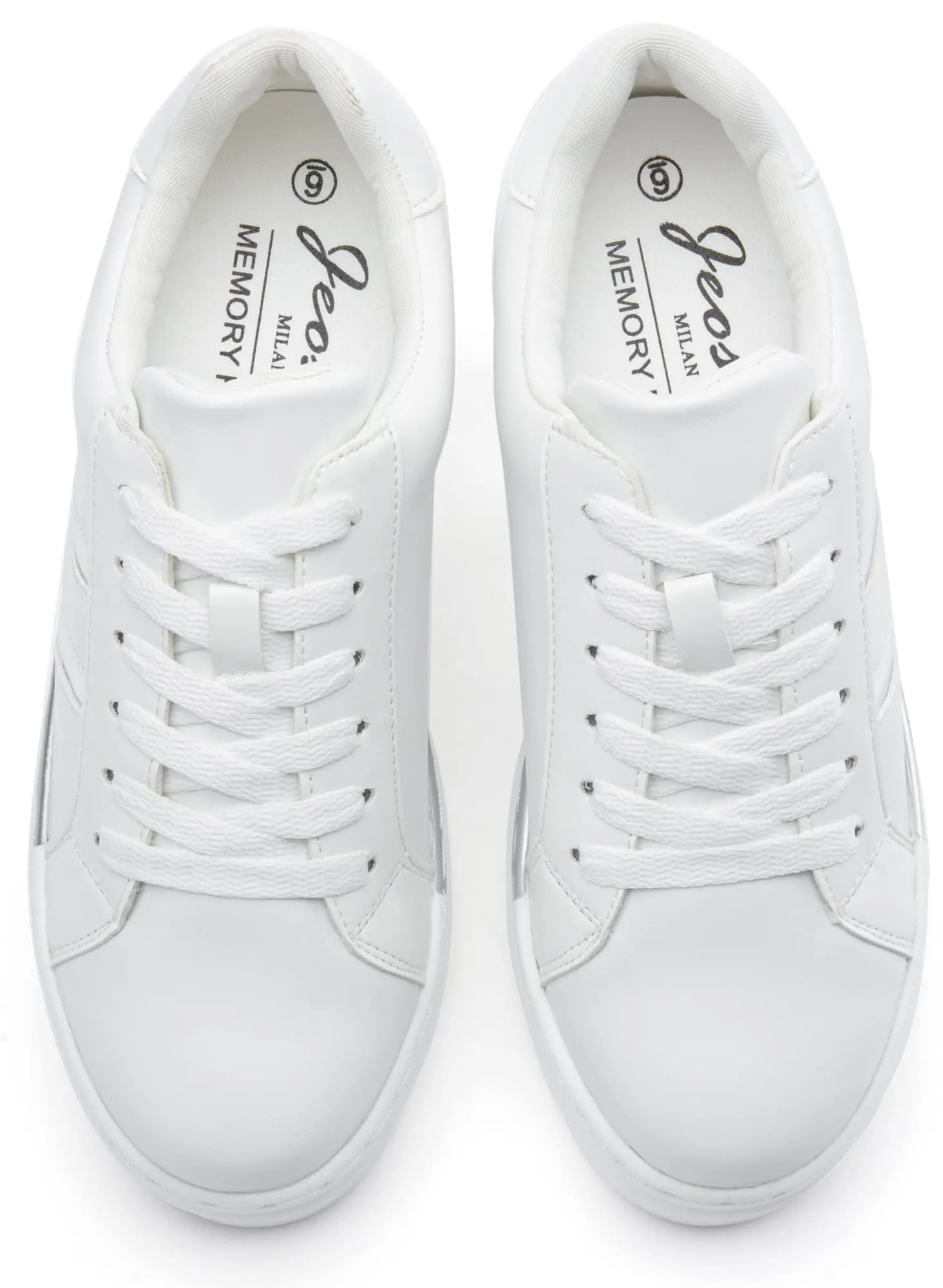 Jeossy Women's Chunky White Sneakers with Arch Support