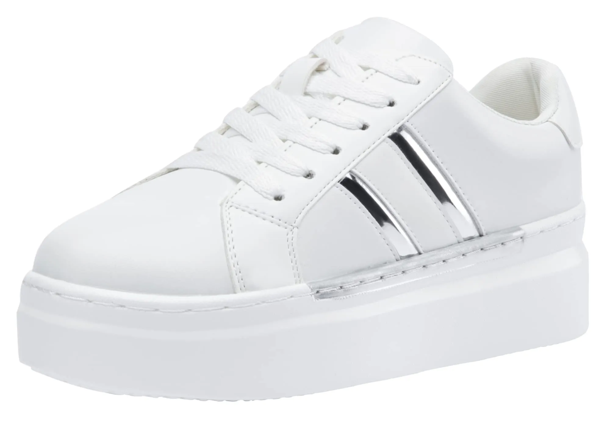 Jeossy Women's Chunky White Sneakers with Arch Support
