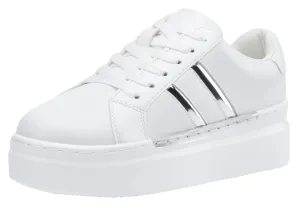 Jeossy Women's Chunky White Sneakers with Arch Support
