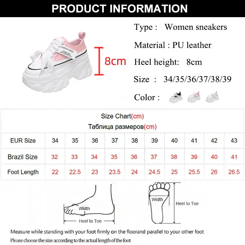 Joskaa 2024 New Platform White Chunky Sneakers