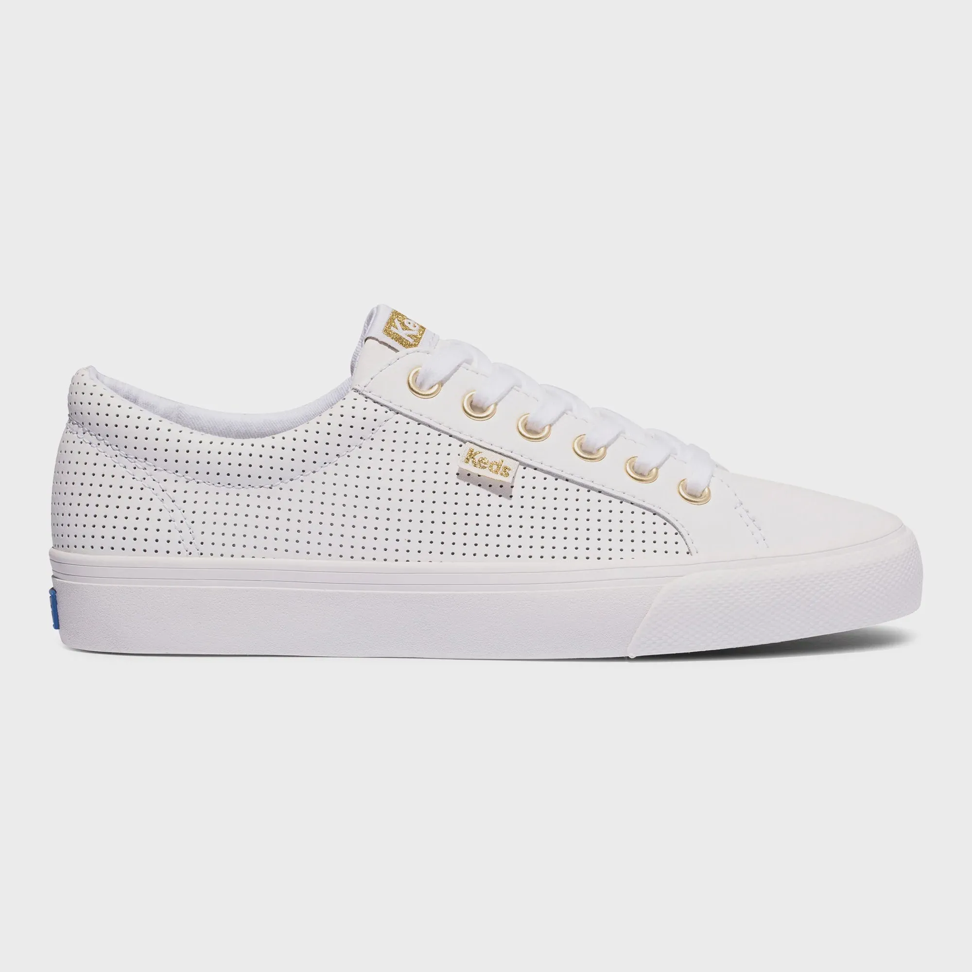 Jump Kick Leather Sneaker - White/Gold