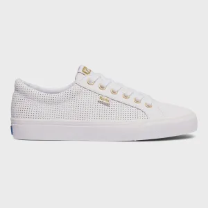 Jump Kick Leather Sneaker - White/Gold