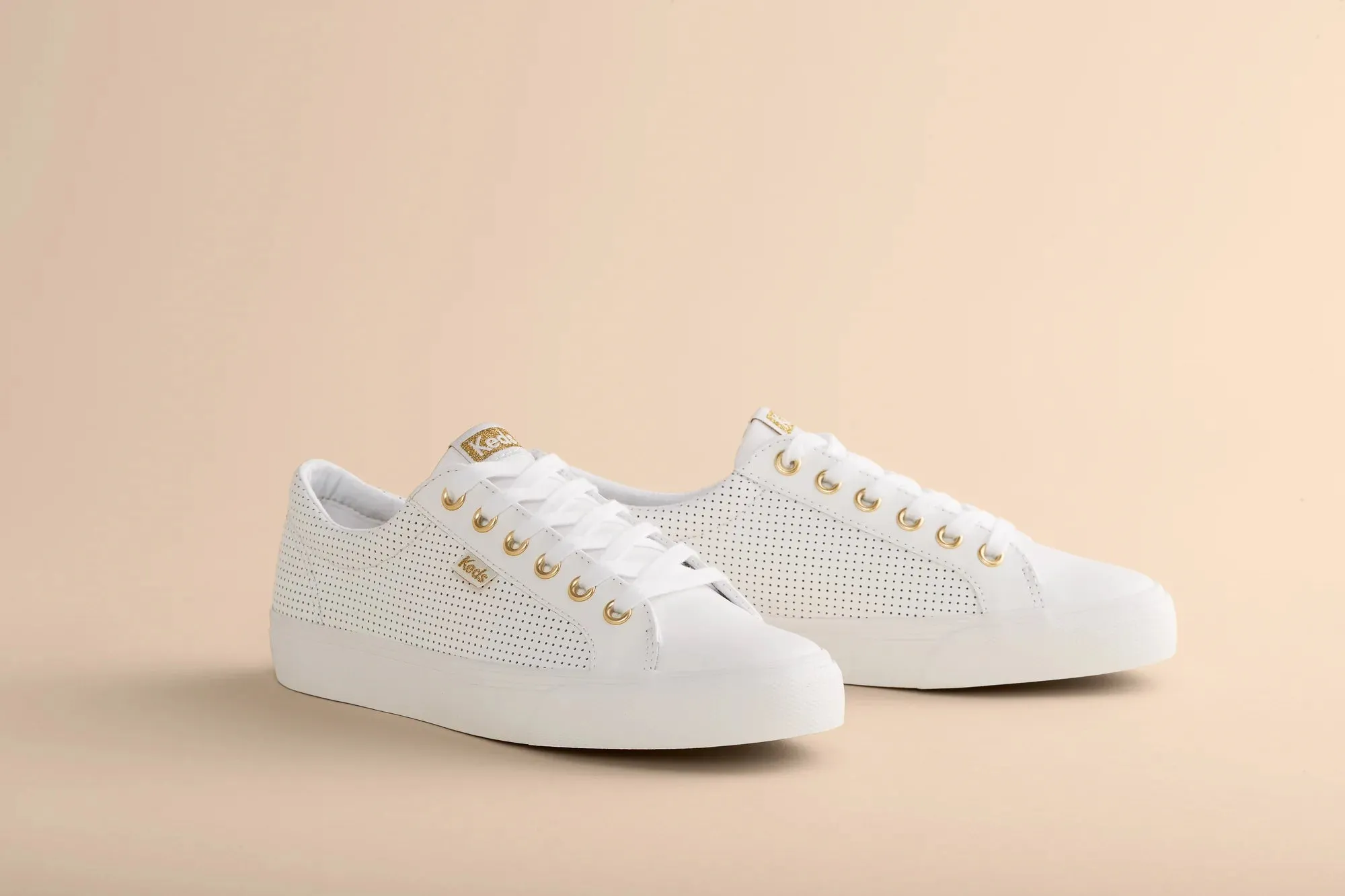 Jump Kick Leather Sneaker - White/Gold
