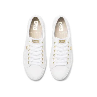 Jump Kick Leather Sneaker - White/Gold