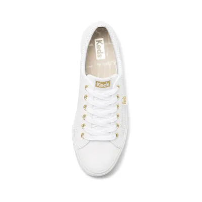 Jump Kick Leather Sneaker - White/Gold
