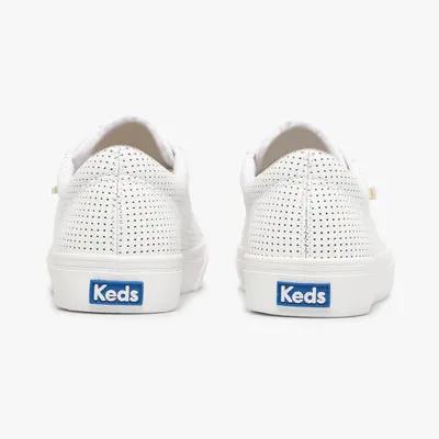 Jump Kick Leather Sneaker - White/Gold