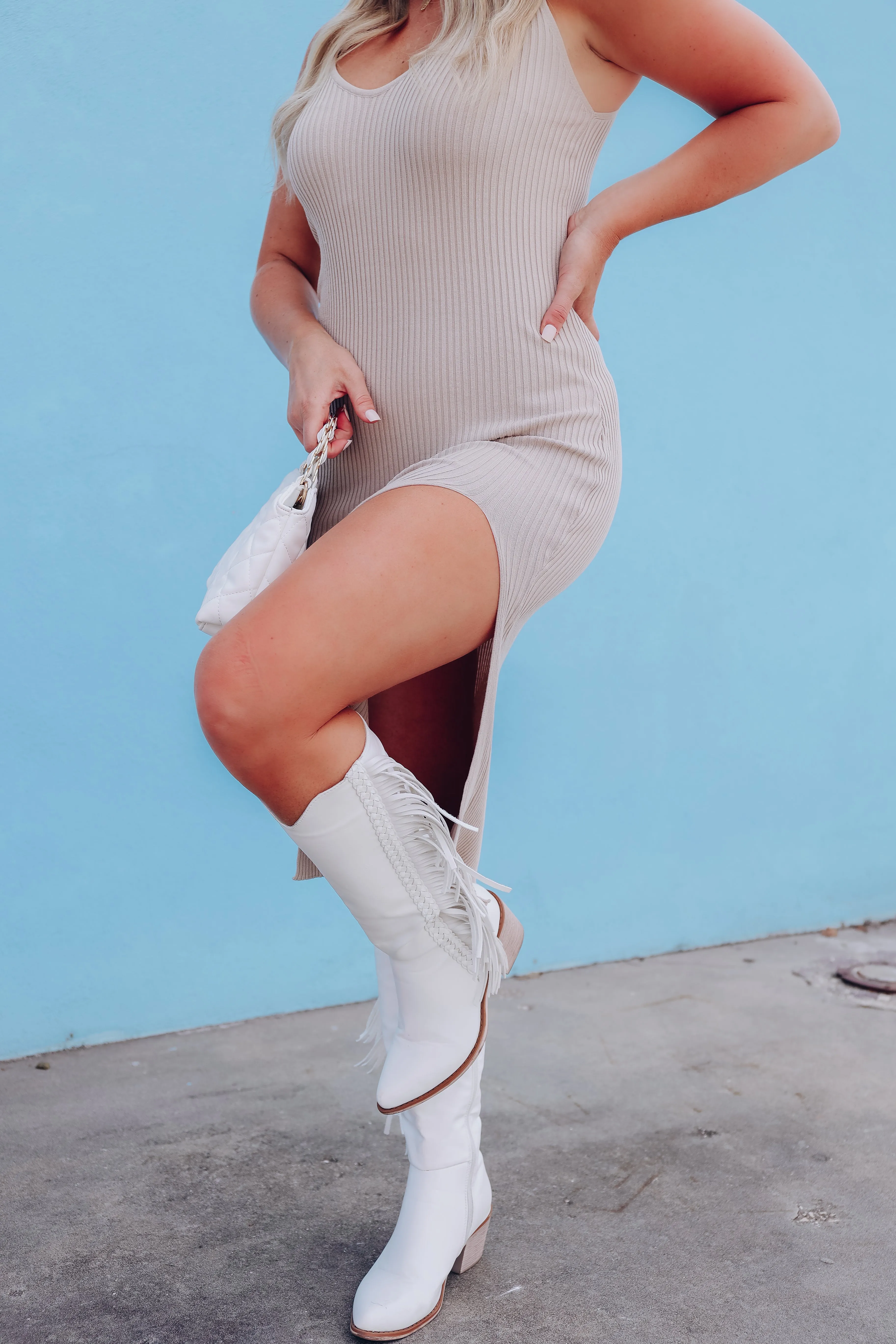 Kimberly Sleeveless Midi Dress - Tan