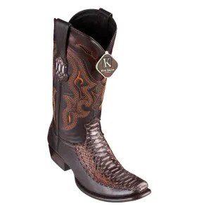 King Exotic Boots #479F5788 Men's | Men's Python Y Deer Boots Handcrafted Color Bustic Cognac