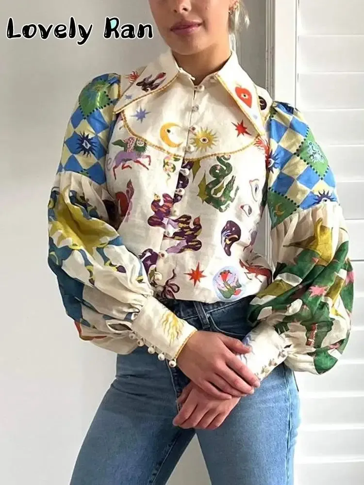 Lady Glams Graffiti Print Shirt - Casual Style for a Stylish Summer