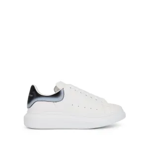 Larry Layered Heel Sneaker in White/Black/Silver
