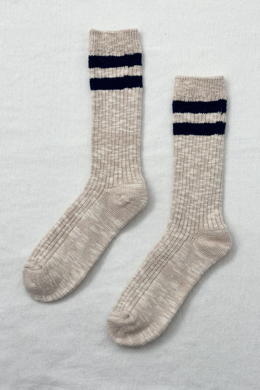 LE BON SHOPPE COTTAGE VARSITY SOCKS OATMEAL VRSTY
