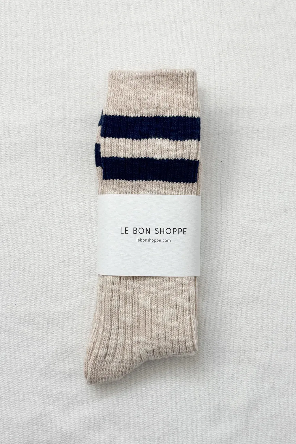 LE BON SHOPPE COTTAGE VARSITY SOCKS OATMEAL VRSTY
