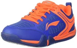 Li-Ning Saga Lite Non-Marking Badminton Shoe (Blue/Orange, 2 UK)