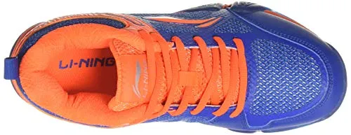 Li-Ning Saga Lite Non-Marking Badminton Shoe (Blue/Orange, 2 UK)