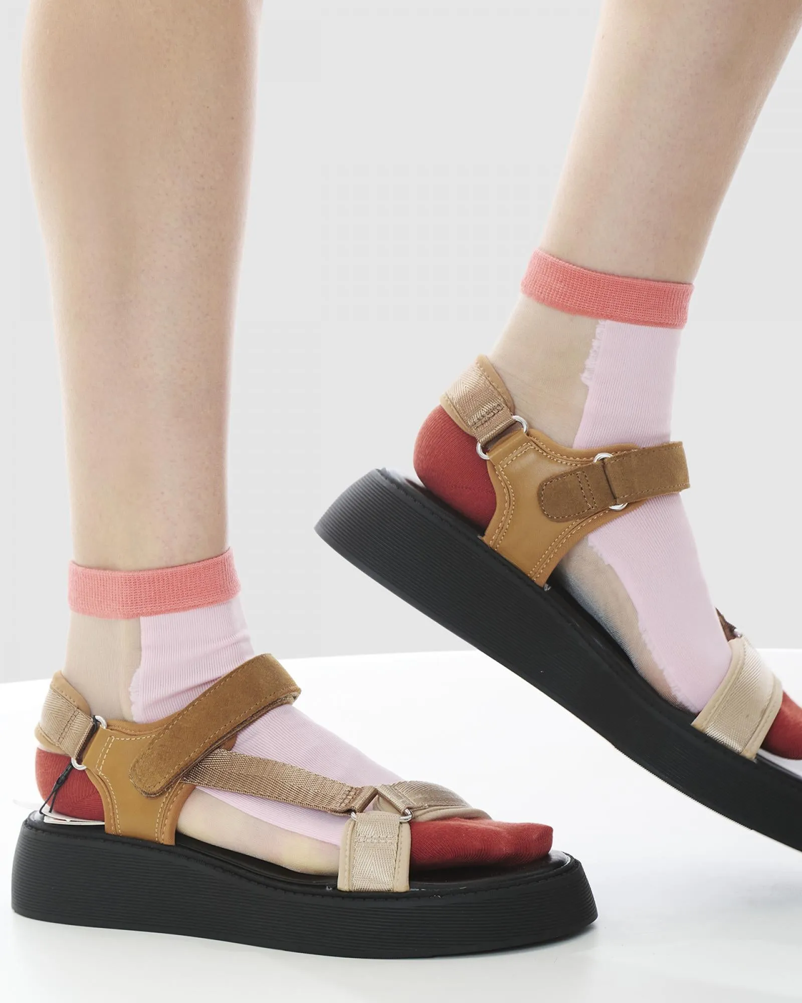 Licorice Allsorts Sheer Socks - Pink