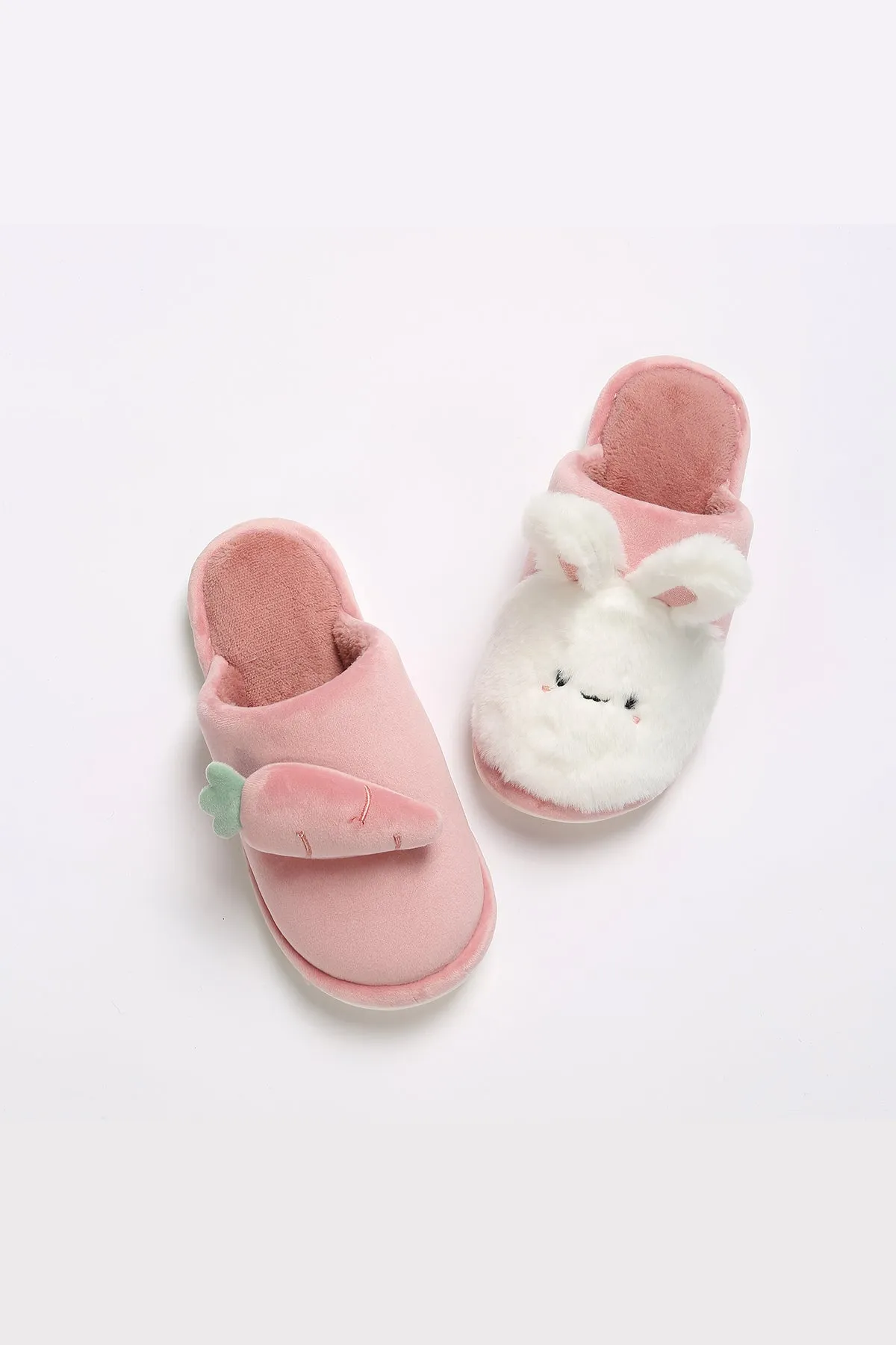Lykke Home | Pink Rabbit & Carrot Slippers