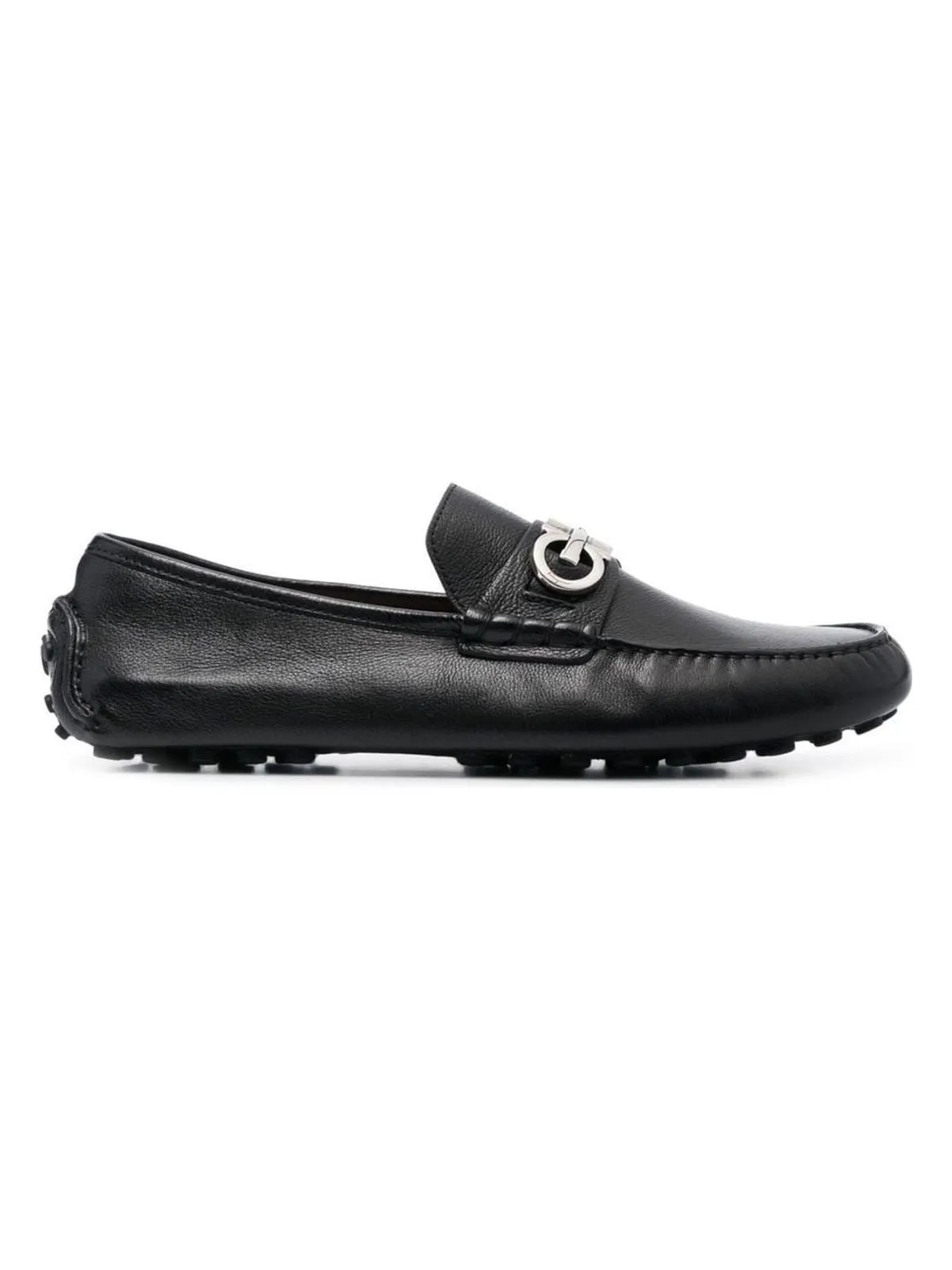 Men's Gancini Leather Drivers Shoes in Black | Size 7 | 020983
