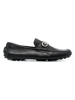 Men's Gancini Leather Drivers Shoes in Black | Size 7 | 020983