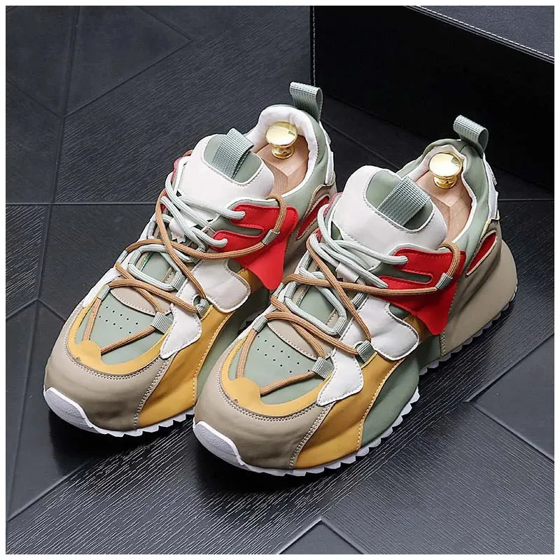 Mixed Colors Chunky Low-Top Sneakers